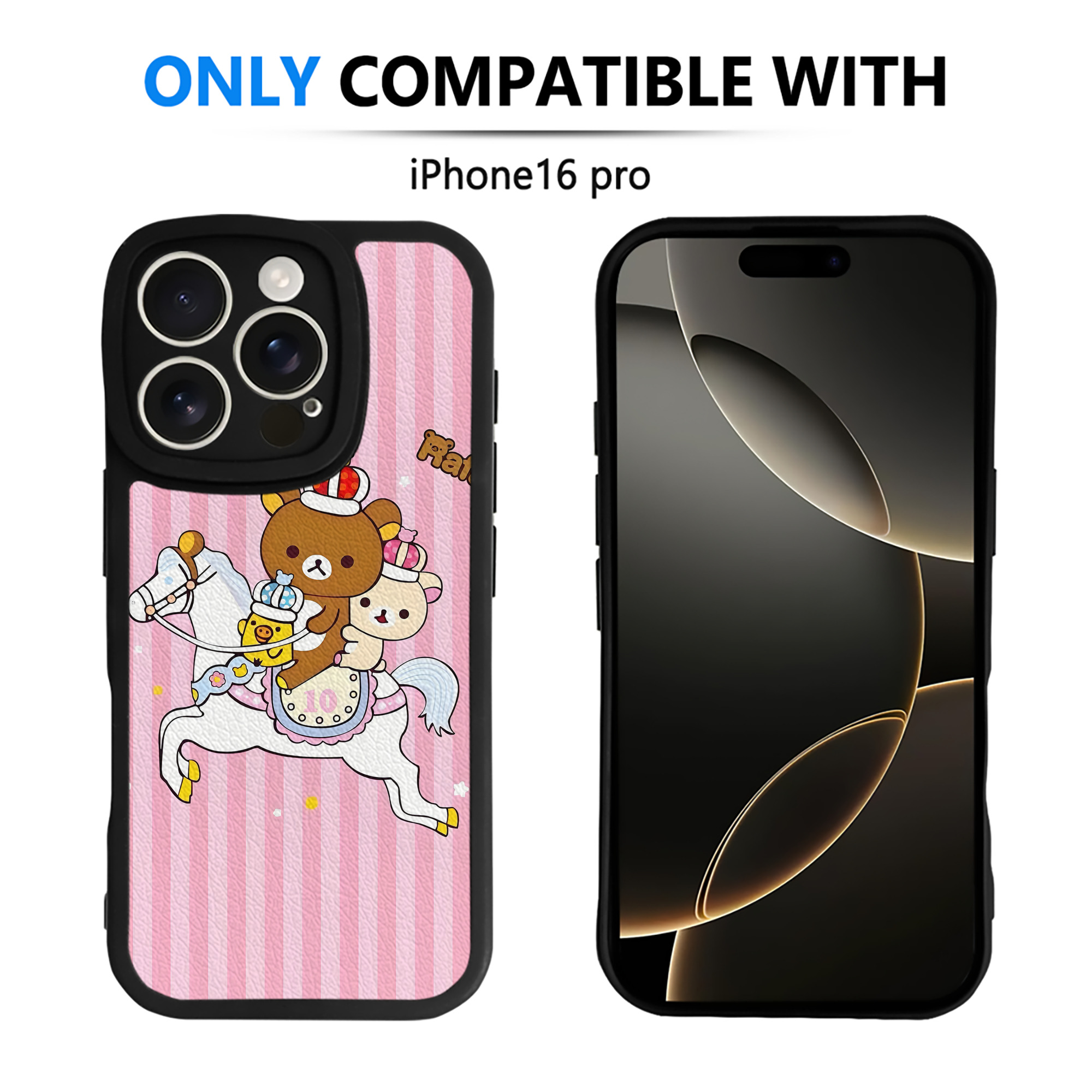 （画像用） リラックマ リラックマ キイロイトリ Rilakkuma Korilakkuma Kiiroitori 【iPhone 16シリーズ対応】シリコンスマホケース（レザー調） 材質：シリコン